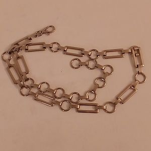 VINTAGE Metal Belt one size Silver color # 162 (PD)